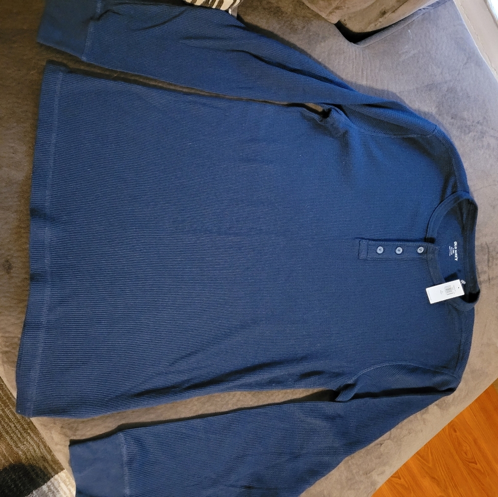 Brand New w/tag, Old Navy Thermal/Waffle Knit Shirt w Buttons, Size LG/ Tall